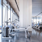 Luxury gym in high rise building